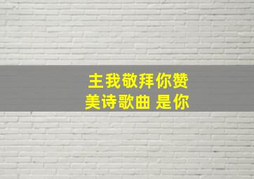 主我敬拜你赞美诗歌曲 是你